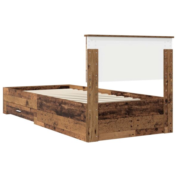 vidaXL Rám postele Staré drevo 90 x 190 cm Kompozitné drevo – Obrázok 9