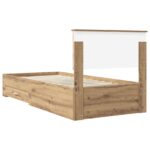 vidaXL Rám postele Remeselný dub 90 x 190 cm Kompozitné drevo – Obrázok 9