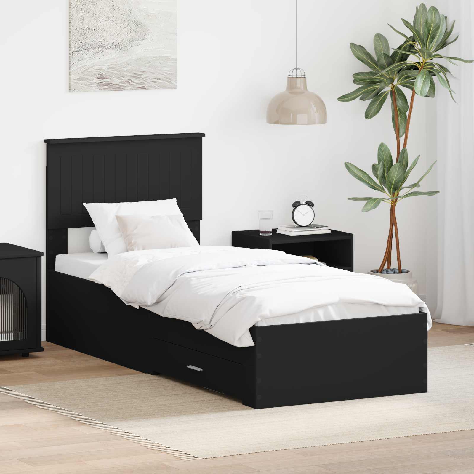 3410959_1.jpg vidaXL Rám postele Čierna a strieborná 75 x 190 cm Kompozitné drevo – Obrázok 1