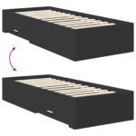 vidaXL Rám postele Čierna a strieborná 75 x 190 cm Kompozitné drevo – Obrázok 12