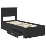 vidaXL Rám postele Čierna a strieborná 75 x 190 cm Kompozitné drevo – Obrázok 5