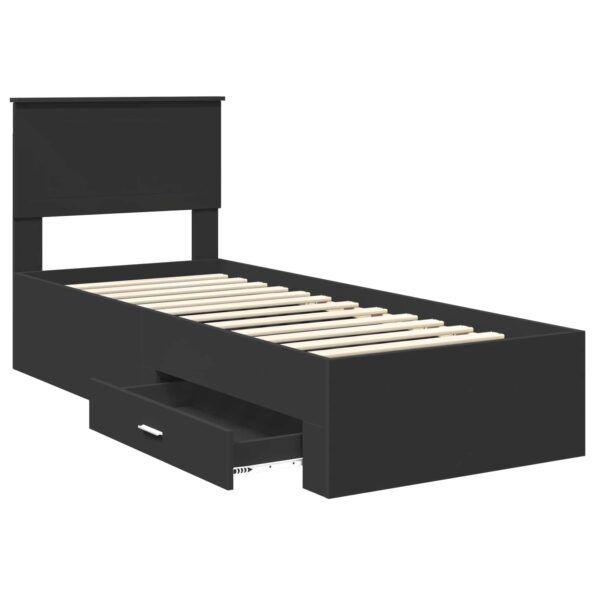 vidaXL Rám postele Čierna a strieborná 75 x 190 cm Kompozitné drevo – Obrázok 5