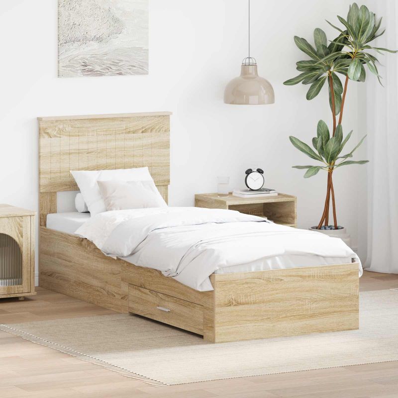 3410960_1.jpg vidaXL Rám postele Sonoma dub a striebro 75 x 190 cm Kompozitné drevo – Obrázok 1