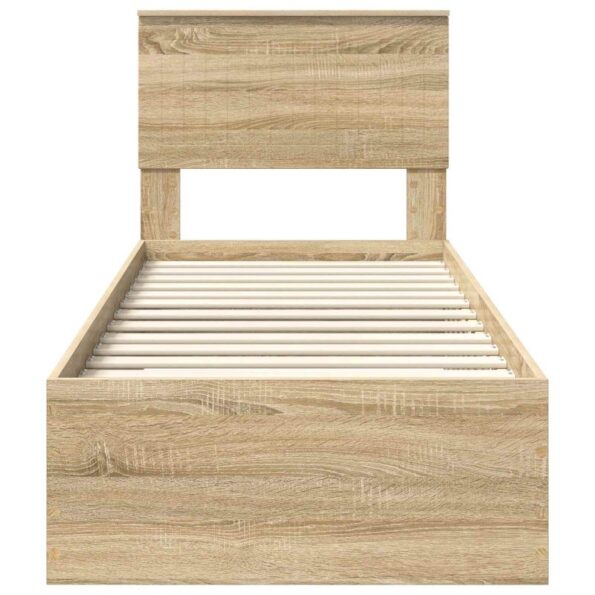 vidaXL Rám postele Sonoma dub a striebro 75 x 190 cm Kompozitné drevo – Obrázok 7