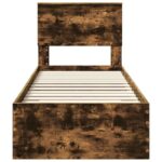 vidaXL Rám postele Dymový dub a striebro 75 x 190 cm Kompozitné drevo – Obrázok 7