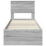 vidaXL Rám postele Sivý Sonoma a striebro 75 x 190 cm Kompozitné drevo – Obrázok 7