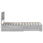vidaXL Rám postele Sivý Sonoma a striebro 75 x 190 cm Kompozitné drevo – Obrázok 8