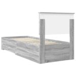 vidaXL Rám postele Sivý Sonoma a striebro 75 x 190 cm Kompozitné drevo – Obrázok 9