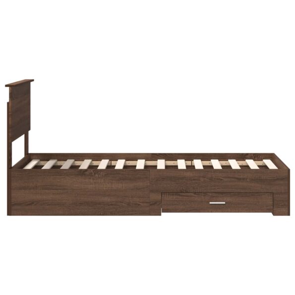vidaXL Rám postele Hnedý dub a striebro 75 x 190 cm Kompozitné drevo – Obrázok 8