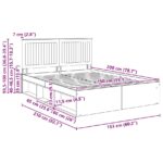 vidaXL Rám postele Sivý Sonoma 150 x 200 cm Masívne borovicové drevo – Obrázok 13