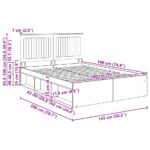 vidaXL Rám postele Biela 140 x 190 cm Masívne borovicové drevo – Obrázok 13