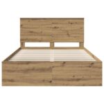 vidaXL Rám postele s čelnou doskou Remeselnícky dub 140 x 190 cm – Obrázok 7