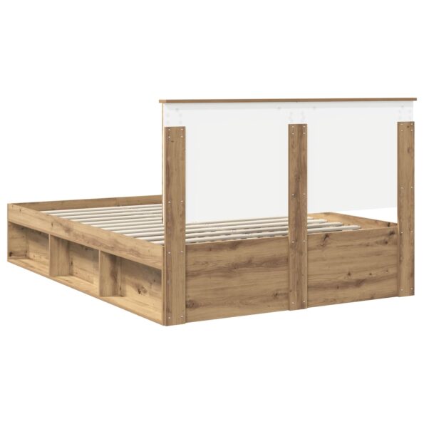 vidaXL Rám postele s čelnou doskou Remeselnícky dub 140 x 190 cm – Obrázok 9
