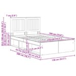 vidaXL Rám postele s čelnou doskou Remeselnícky dub 135 x 190 cm – Obrázok 13