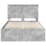 vidaXL Rám postele Betónová 120 x 200 cm Masívne borovicové drevo – Obrázok 7