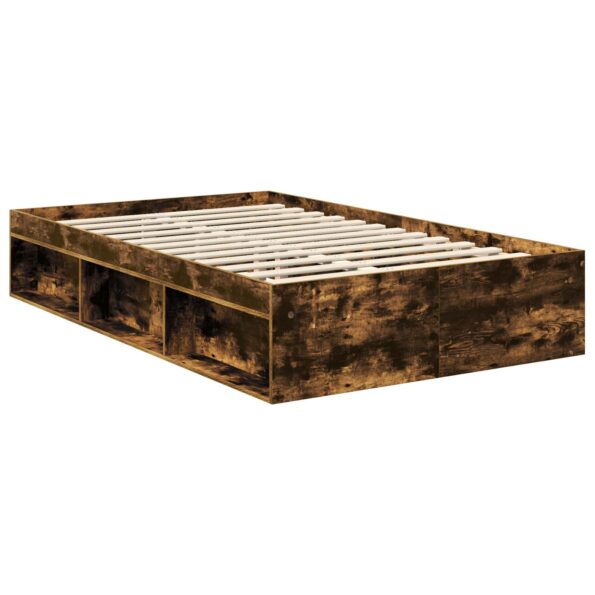 vidaXL Rám postele Dymová dub 120 x 200 cm Masívne borovicové drevo – Obrázok 5