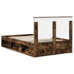 vidaXL Rám postele Dymová dub 120 x 200 cm Masívne borovicové drevo – Obrázok 9