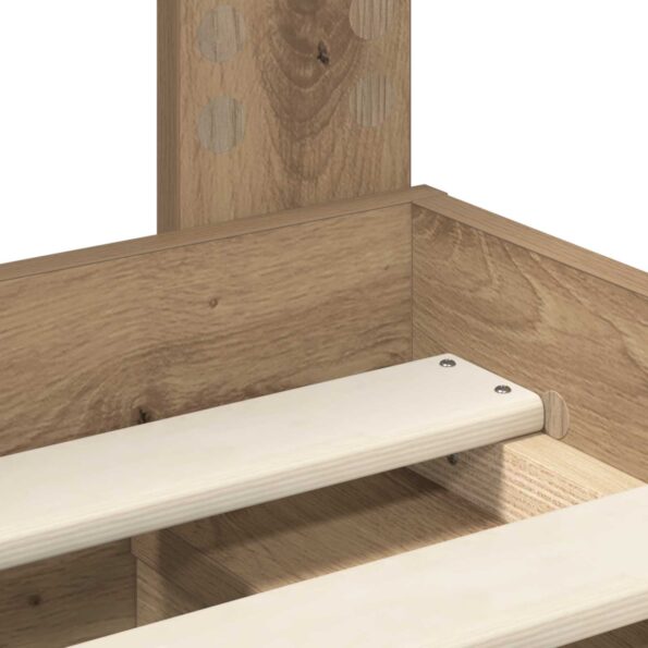 vidaXL Rám postele s čelnou doskou Remeselnícky dub 120 x 200 cm – Obrázok 10