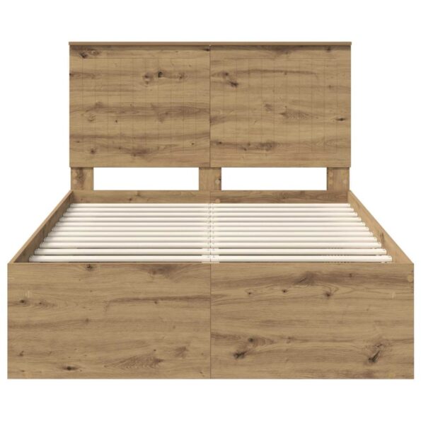 vidaXL Rám postele s čelnou doskou Remeselnícky dub 120 x 190 cm – Obrázok 7