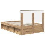 vidaXL Rám postele s čelnou doskou Remeselnícky dub 120 x 190 cm – Obrázok 9