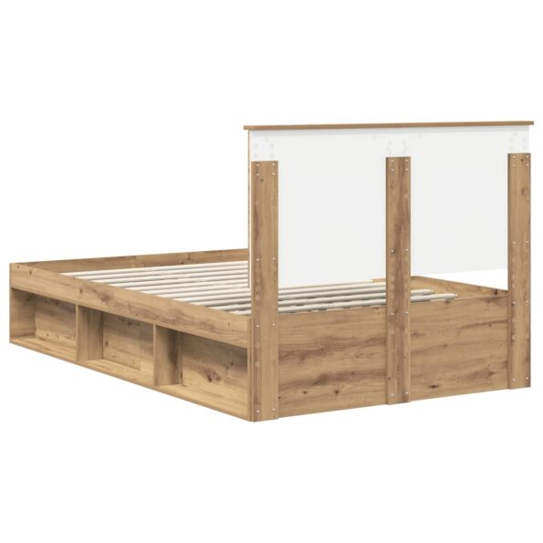 vidaXL Rám postele s čelnou doskou Remeselnícky dub 120 x 190 cm – Obrázok 9
