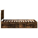 vidaXL Rám postele Dymová dub 100 x 200 cm Masívne borovicové drevo – Obrázok 8