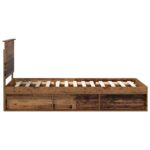 vidaXL Rám postele Staré drevo 90 x 200 cm Masívne borovicové drevo – Obrázok 8