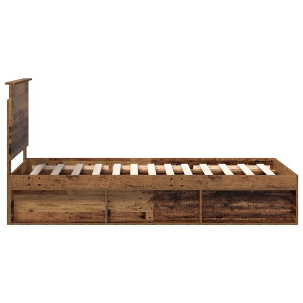 vidaXL Rám postele Staré drevo 90 x 200 cm Masívne borovicové drevo – Obrázok 8