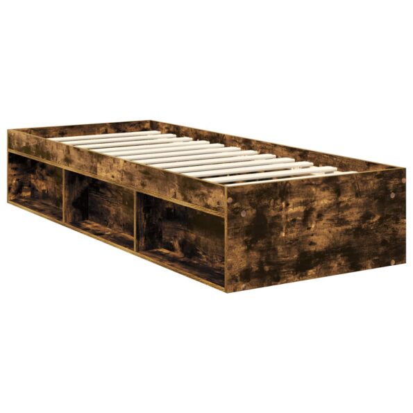 vidaXL Rám postele Dymová dub 75 x 190 cm Masívne borovicové drevo – Obrázok 5