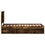 vidaXL Rám postele Dymová dub 75 x 190 cm Masívne borovicové drevo – Obrázok 8