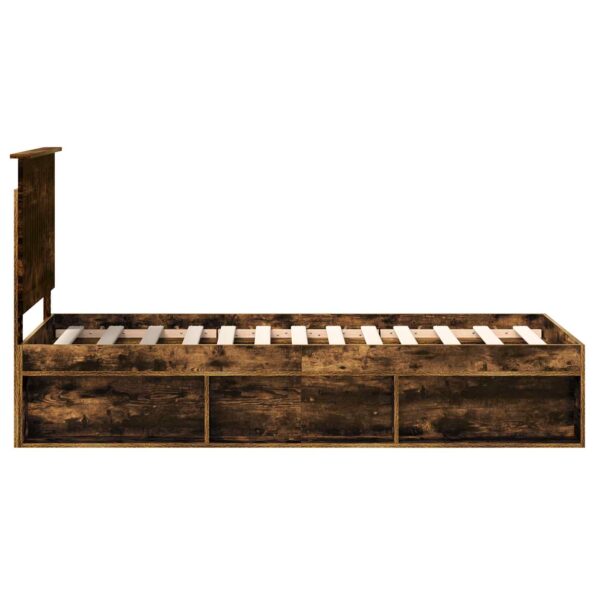 vidaXL Rám postele Dymová dub 75 x 190 cm Masívne borovicové drevo – Obrázok 8