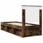 vidaXL Rám postele Dymová dub 75 x 190 cm Masívne borovicové drevo – Obrázok 9