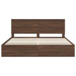 vidaXL Rám postele Hnedý dub 200 x 200 cm Inžinierske drevo – Obrázok 8