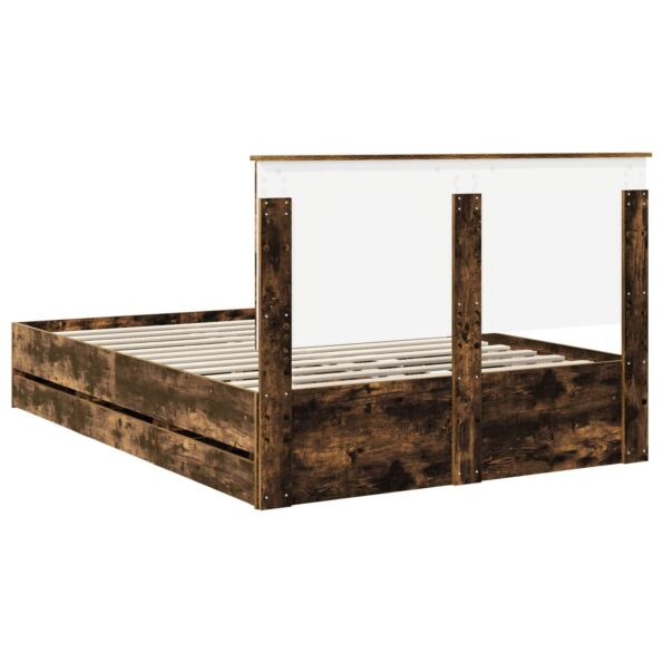 vidaXL Rám postele Dymová dub 135 x 190 cm Inžinierske drevo – Obrázok 10