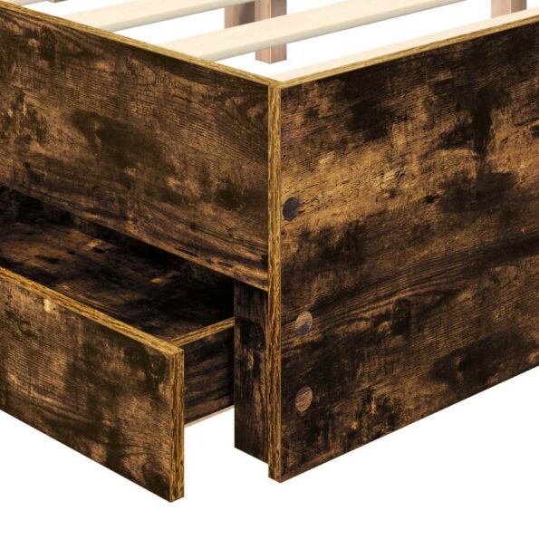 vidaXL Rám postele Dymová dub 135 x 190 cm Inžinierske drevo – Obrázok 11