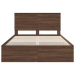 vidaXL Rám postele Hnedý dub 135 x 190 cm Inžinierske drevo – Obrázok 8