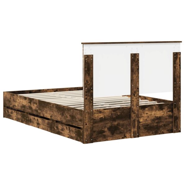 vidaXL Rám postele Dymová dub 120 x 190 cm Inžinierske drevo – Obrázok 10