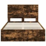 vidaXL Rám postele Dymová dub 120 x 190 cm Inžinierske drevo – Obrázok 8