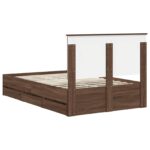 vidaXL Rám postele Hnedý dub 120 x 190 cm Inžinierske drevo – Obrázok 10
