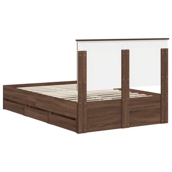vidaXL Rám postele Hnedý dub 120 x 190 cm Inžinierske drevo – Obrázok 10