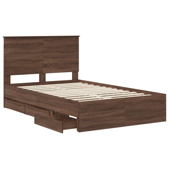vidaXL Rám postele Hnedý dub 120 x 190 cm Inžinierske drevo – Obrázok 5