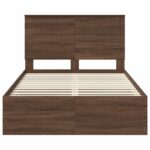 vidaXL Rám postele Hnedý dub 120 x 190 cm Inžinierske drevo – Obrázok 8