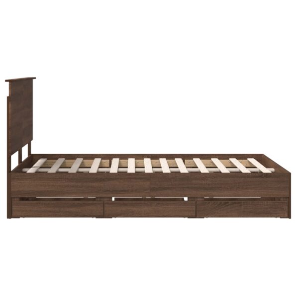 vidaXL Rám postele Hnedý dub 120 x 190 cm Inžinierske drevo – Obrázok 9