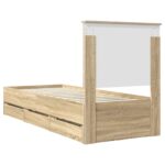 vidaXL Rám postele Sonoma dub 75 x 190 cm Inžinierske drevo – Obrázok 10