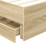 vidaXL Rám postele Sonoma dub 75 x 190 cm Inžinierske drevo – Obrázok 11