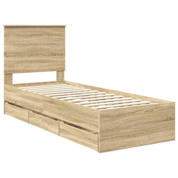 vidaXL Rám postele Sonoma dub 75 x 190 cm Inžinierske drevo – Obrázok 4
