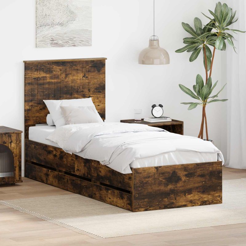 3411170_1.jpg vidaXL Rám postele Dymová dub 75 x 190 cm Inžinierske drevo – Obrázok 1
