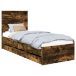 vidaXL Rám postele Dymová dub 75 x 190 cm Inžinierske drevo – Obrázok 2