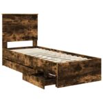 vidaXL Rám postele Dymová dub 75 x 190 cm Inžinierske drevo – Obrázok 5