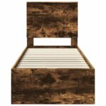 vidaXL Rám postele Dymová dub 75 x 190 cm Inžinierske drevo – Obrázok 8